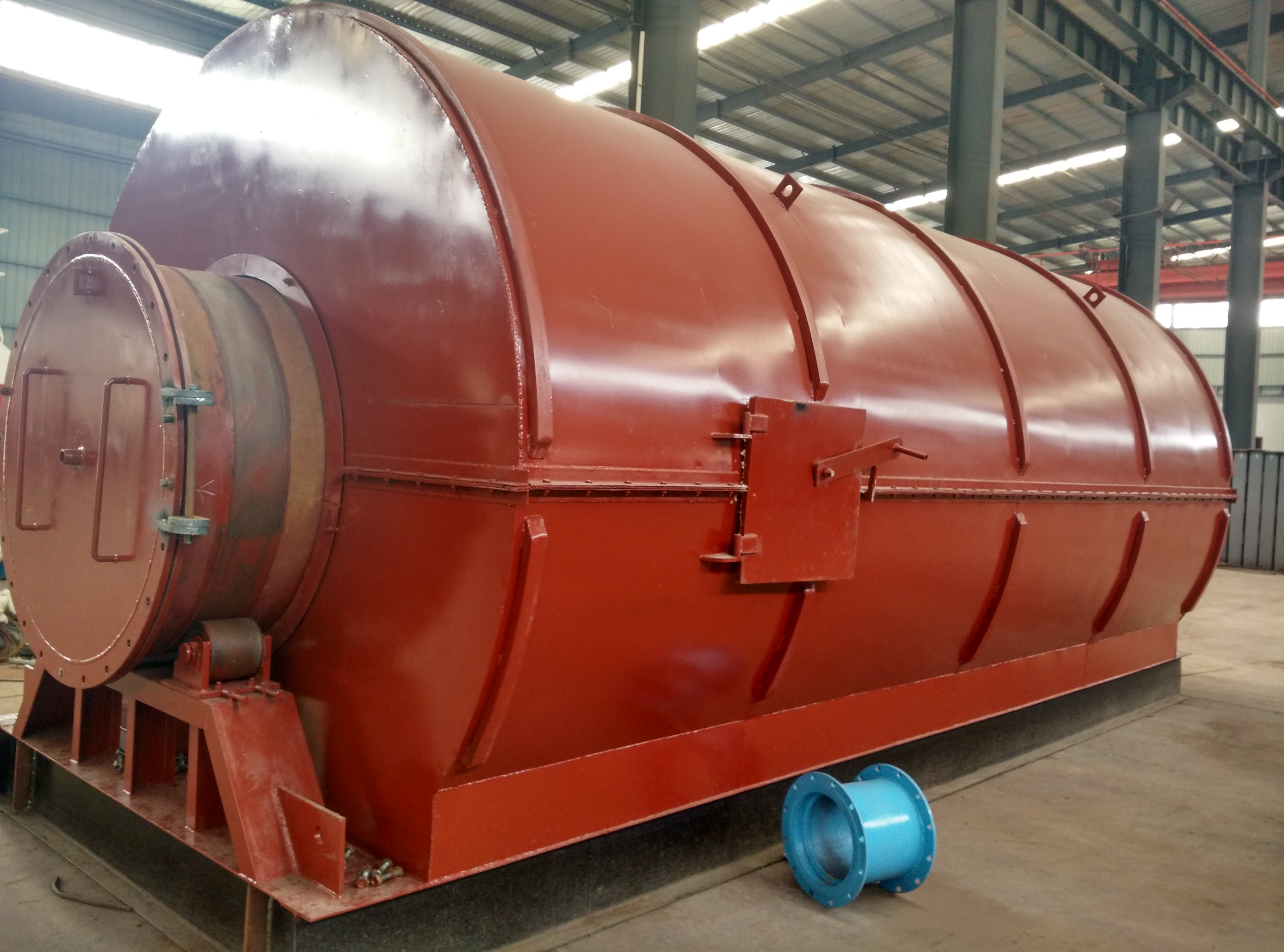 环保一体型12吨废轮胎塑料炼油设备